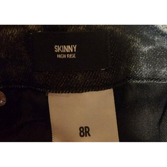 Express 8R Buttonfly Skinny High Rise Blackwash Jeans 28x28 Y2K Punk Grunge Rock - Picture 4 of 7